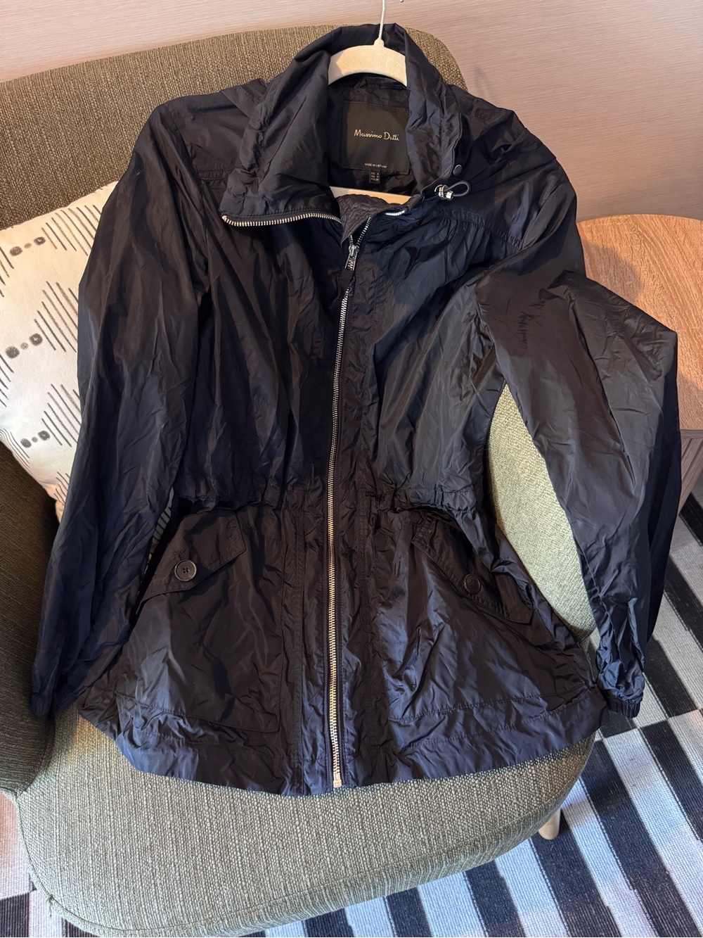 Massimo Dutti Women's Dark Navy Hooded Utility Jacket - Picture 11 of 11